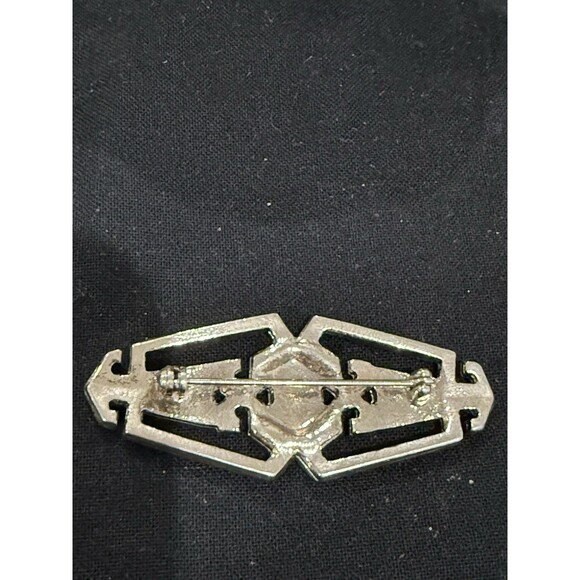 Lot of 3 Vintage Art Deco Style Brooches: MOP, Black Bar, Champagne Rhinestone - Picture 16 of 16